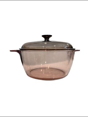 Vintage Visions 4.5L Amber Glass Dutch Oven Casserole Pot w/ Lid USA Pyrex